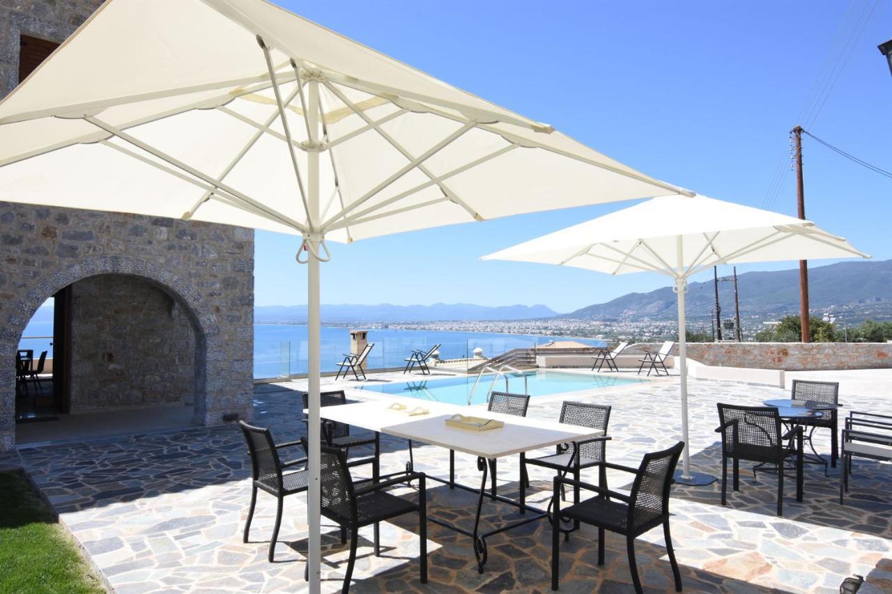 Villa Dafni - Infinite Sea Vistas With Private Pool Kalamáta Kültér fotó